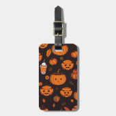 Spooky herfst pompoen kruiden horror nacht bagagelabel (Voorkant verticaal)