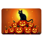 Spooky herfstnacht met gloeiende pompoenen magneet (Horizontaal)