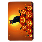 Spooky herfstnacht met gloeiende pompoenen magneet (Verticaal)