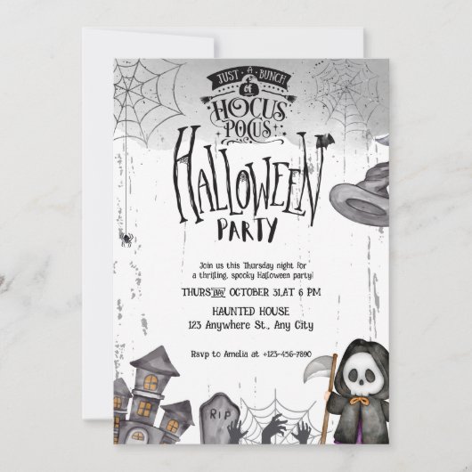 Spooky Hocus Pocus Halloween Witch Party Kaart (Voorkant)