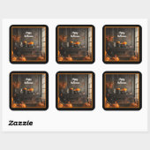 Spooky Home Halloween Collectie Vierkante Sticker (Vel)