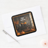 Spooky Home Halloween Collectie Vierkante Sticker (Envelop)