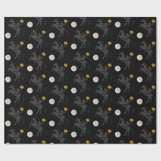 Spooky Hoofdloze Ruiter Sleepy Hollow Halloween Cadeaupapier (Vlak)