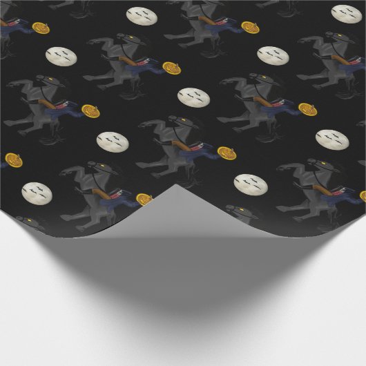 Spooky Hoofdloze Ruiter Sleepy Hollow Halloween Cadeaupapier (Hoek)