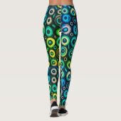Spooky Horror Blauw Groen Monster Oogbal Halloween Leggings (Achterkant)