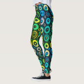 Spooky Horror Blauw Groen Monster Oogbal Halloween Leggings (Links)