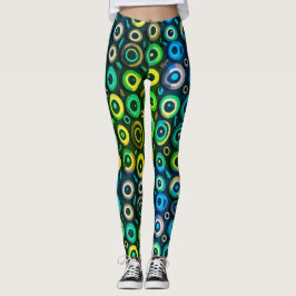 Spooky Horror Blauw Groen Monster Oogbal Halloween Leggings