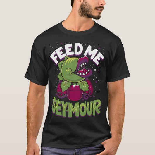 Spooky Horror Feed Me - Creepy Schattige Audrey Pl T-shirt (Voorkant)