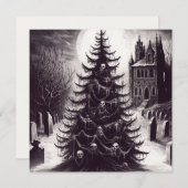 Spooky Horror Kerstboom Gothic Xmas Feestdagenkaart (Voorkant / Achterkant)