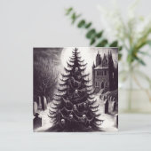 Spooky Horror Kerstboom Gothic Xmas Feestdagenkaart (Staand voorkant)