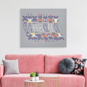 Spooky Horror Stick Cross Halloween Monsters Canvas Afdruk