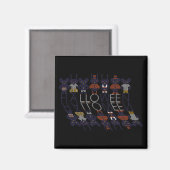 Spooky Horror Stick Cross Halloween Monsters Magneet (Voorkant / Achterkant)