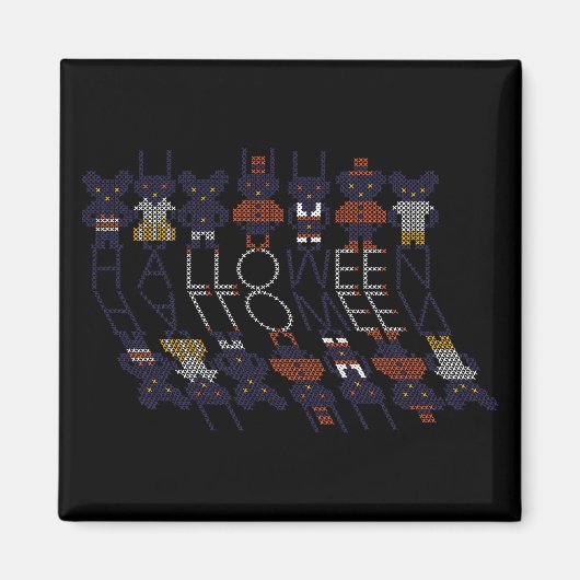 Spooky Horror Stick Cross Halloween Monsters Magneet (Voorkant)