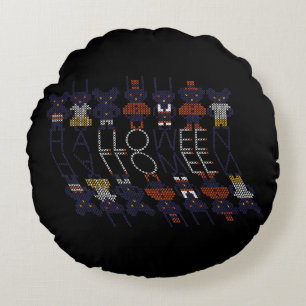 Spooky Horror Stick Cross Halloween Monsters Rond Kussen