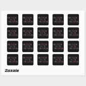 Spooky Horror Stick Cross Halloween Monsters Vierkante Sticker (Vel)