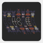 Spooky Horror Stick Cross Halloween Monsters Vierkante Sticker (Voorkant)