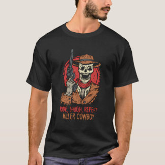 Spooky Horror Western Cowboy Rider Rodeo Land W T-shirt