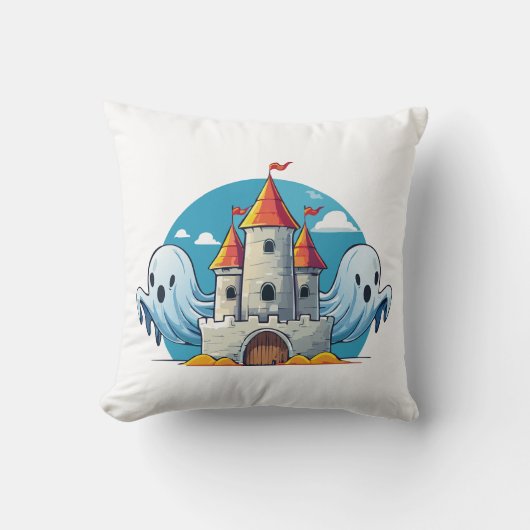 spooky house and ghost kussen (Voorkant)