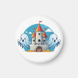 spooky house and ghost magneet