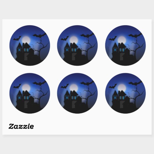 Spooky House Classic Round Sticker (Vel)
