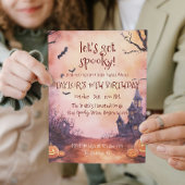 Spooky House en Bats Halloween Verjaardagsfeest Kaart