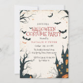 Spooky House en Forest Halloween Kostuumfeest Kaart (Voorkant)