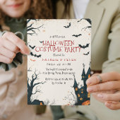 Spooky House en Forest Halloween Kostuumfeest Kaart
