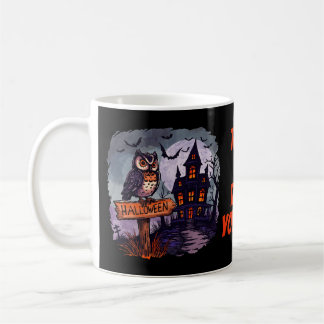 Spooky House en spookachtige uil - Gothic Hallowee Koffiemok