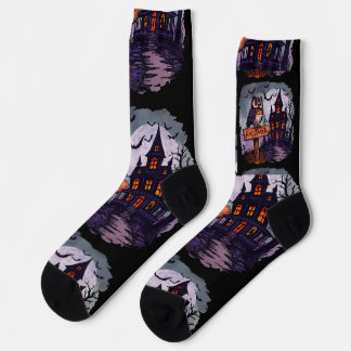 Spooky House en spookachtige uil - Gothic Hallowee Sokken