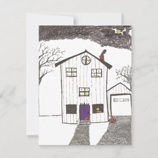 Spooky house Halloween nodigen Kaart (Voorkant)
