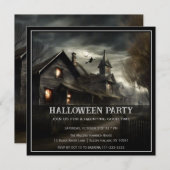 Spooky House Halloween Party Invitation Kaart (Voorkant / Achterkant)