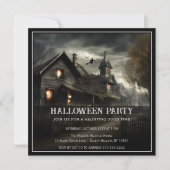 Spooky House Halloween Party Invitation Kaart (Voorkant)