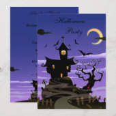 Spooky House Halloween Party Kaart (Voorkant / Achterkant)