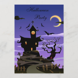 Spooky House Halloween Party Kaart