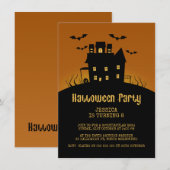 Spooky House Halloween Verjaardag Uitnodiging (Voorkant / Achterkant)