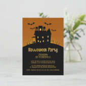 Spooky House Halloween Verjaardag Uitnodiging (Staand voorkant)