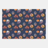 Spooky House Leuke Kleine Heks Uil Maan Halloween Inpakpapier Vel (Voorkant)