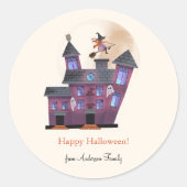 Spooky House Little Witch Home Spooky Home Ronde Sticker (Voorkant)