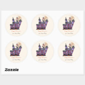 Spooky House Little Witch Home Spooky Home Ronde Sticker (Vel)