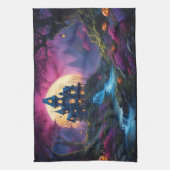 Spooky House op Halloween Hill Theedoek (Verticaal)