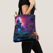 Spooky House op Halloween Hill Tote Bag (Dichtbij)