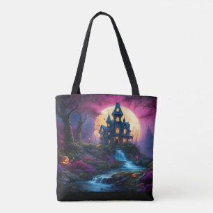 Spooky House op Halloween Hill Tote Bag