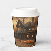 Spooky House Pompoen Halloween Collectie Papieren Bekers (Voorkant)
