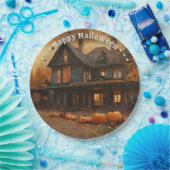 Spooky House Pompoen Halloween Collectie Papieren Bordje (Feest)