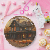Spooky House Pompoen Halloween Collectie Papieren Bordje (Feest)