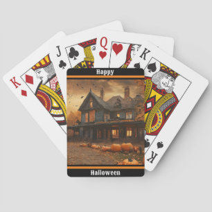 Spooky House Pompoen Halloween Collectie Pokerkaarten