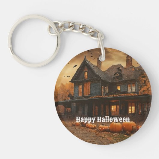 Spooky House Pompoen Halloween Collectie Sleutelhanger (Voorkant)