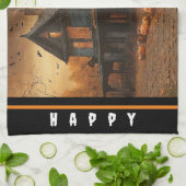 Spooky House Pompoen Halloween Collectie Theedoek (Gevouwen)