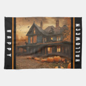 Spooky House Pompoen Halloween Collectie Theedoek (Horizontaal)