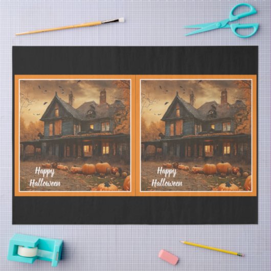 Spooky House Pompoen Halloween Collectie Tissuepapier (Craft)